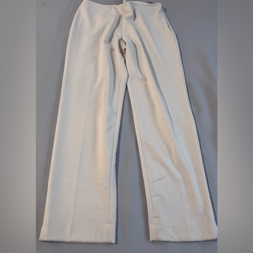 Luxe eleven Women`s White Side Zip Classic  Cotton Ankle‎ Pants Size 14